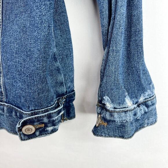 Blu[Edit] Distressed Denim Jacket Small - Picture 5 of 8